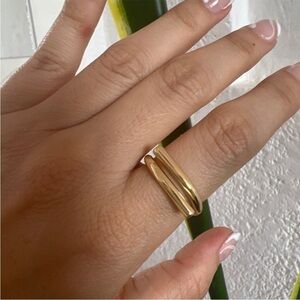 Unique Wrap Adjustable Ring 18k Gold Over S925